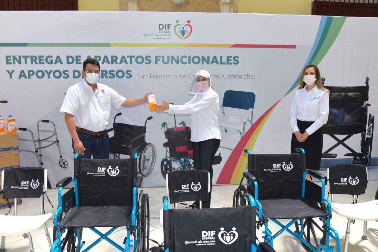DIF ESTATAL ENTREGA APARATOS FUNCIONALES Y SUEROS HIDRATANTES A LA SSPCAM