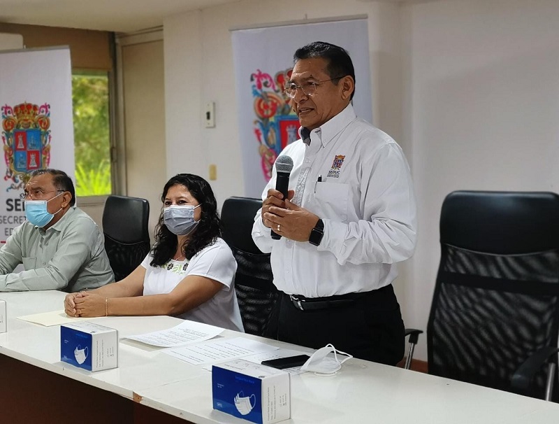 ENTREGAN INSUMOS DE LIMPIEZA Y SEGURIDAD A RESPONSABLES DE MISIONES CULTURALES EN EL ESTADO 