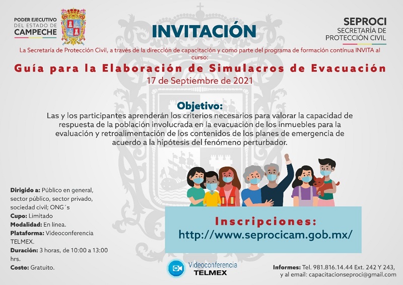 IMPARTIRÁ SEPROCI EL CURSO GUÍA PARA LA ELABORACIÓN DE SIMULACROS DE EVACUACIÓN 