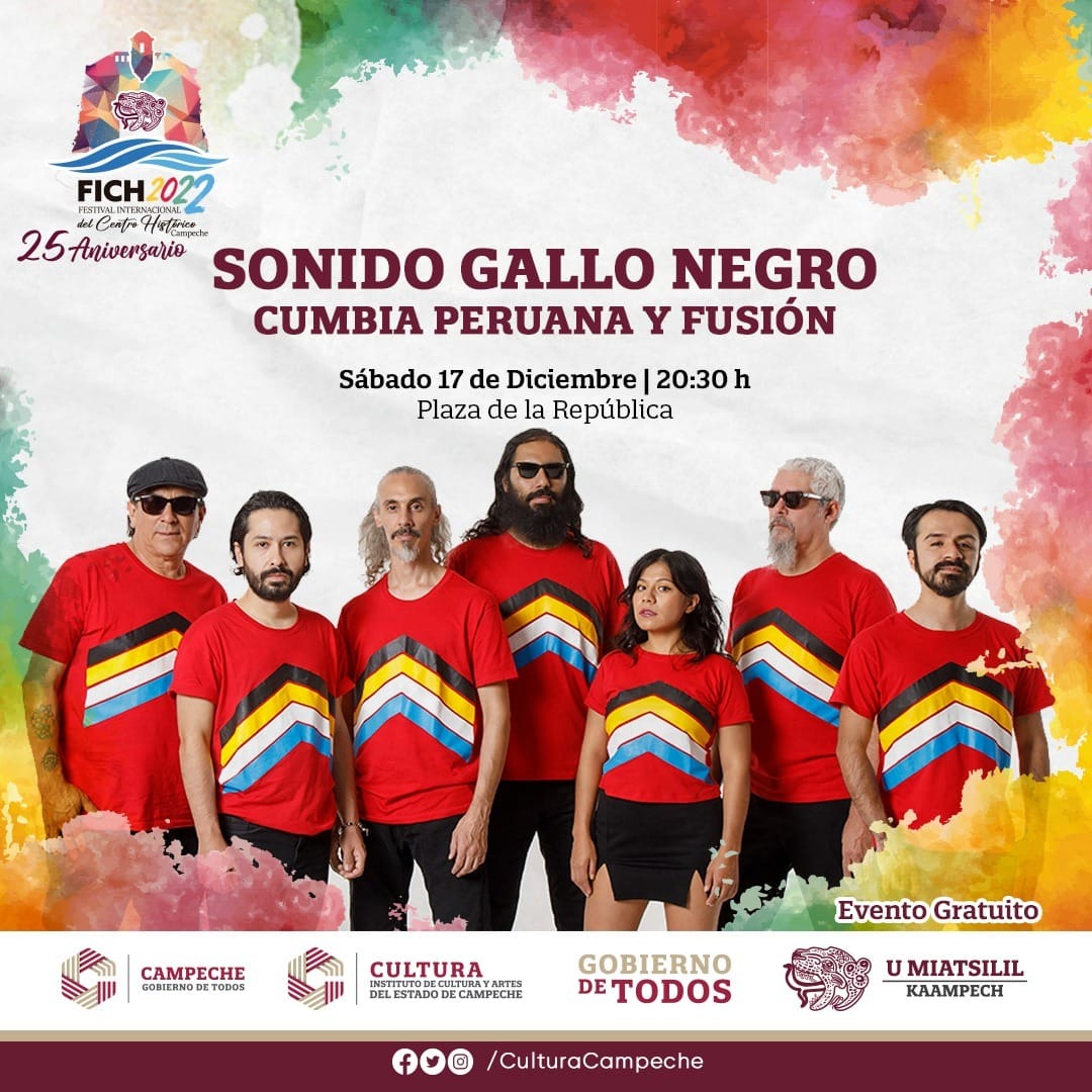 LA BANDA MEXICANA “SONIDO GALLO NEGRO” LLEGA A CAMPECHE PARA PRESENTARSE EN EL FESTIVAL INTERNACIONAL DEL CENTRO HISTÓRICO
