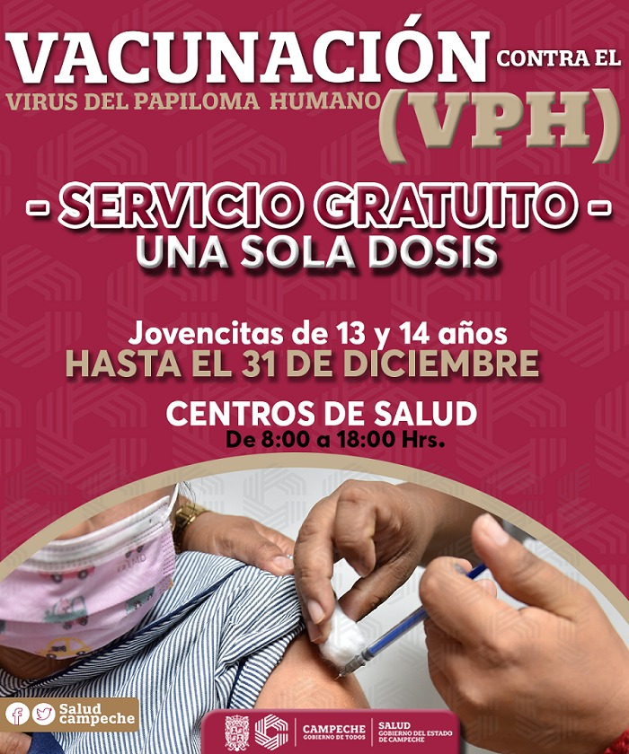 VACUNACIÓN CONTRA EL VPH CONTINUARÁ EN CENTROS DE SALUD EN PERÍODO DECEMBRINO