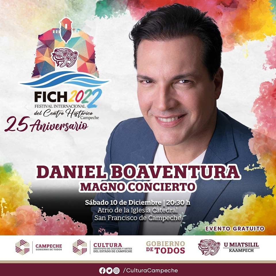 CAMPECHE SE PREPARA PARA RECIBIR A DANIEL BOAVENTURA EN EL MAGNO CONCIERTO DEL FESTIVAL INTERNACIONAL DEL CENTRO HISTÓRICO