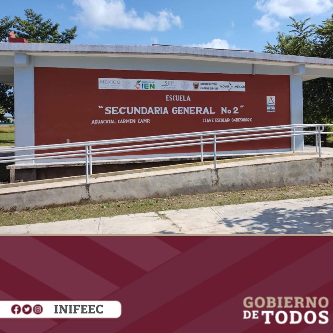 REALIZA INIFEEC CONSTRUCCIÓN DE AULAS DIDÁCTICAS EN LA ESCUELA SECUNDARIA GENERAL N°2, EN AGUACATAL, CARMEN